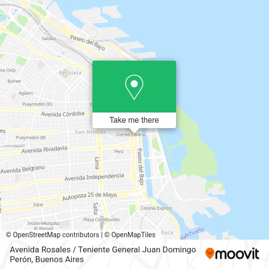 Avenida Rosales / Teniente General Juan Domingo Perón map