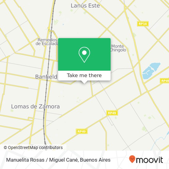 Manuelita Rosas / Miguel Cané map