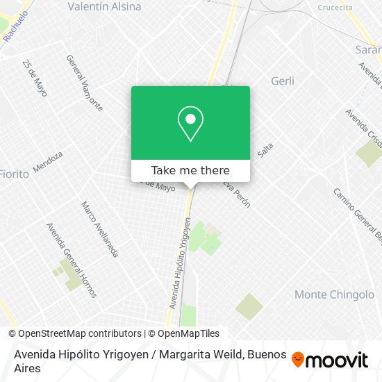Avenida Hipólito Yrigoyen / Margarita Weild map