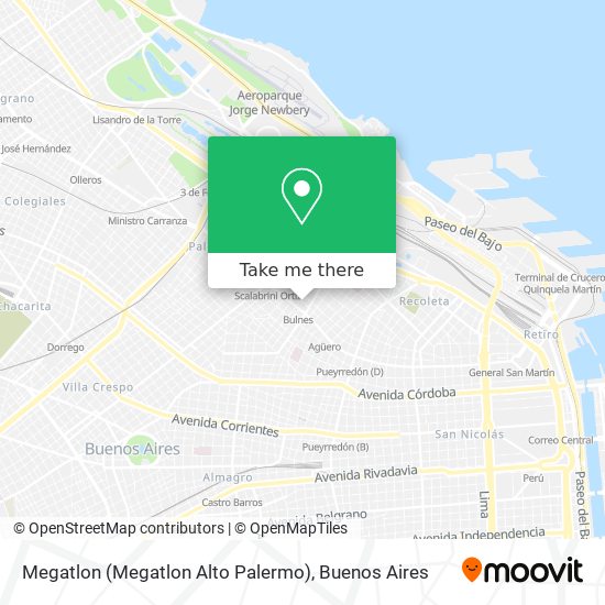 Mapa de Megatlon (Megatlon Alto Palermo)