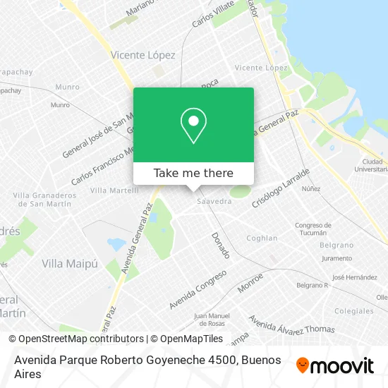 Mapa de Avenida Parque Roberto Goyeneche 4500