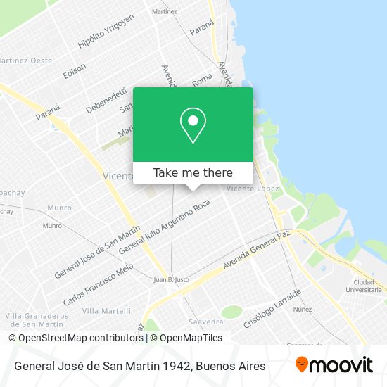 General José de San Martín 1942 map
