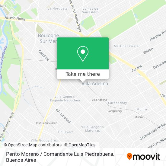 Perito Moreno / Comandante Luis Piedrabuena map