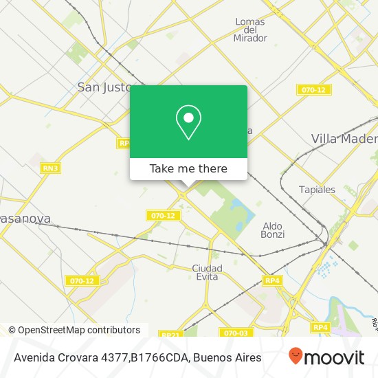 Avenida Crovara 4377,B1766CDA map