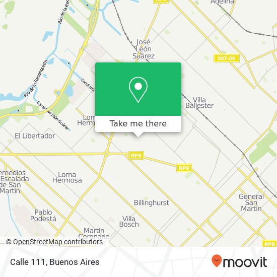 Calle 111 map