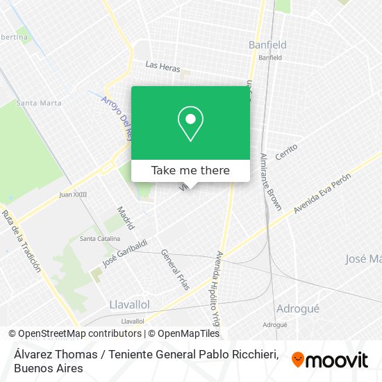 Mapa de Álvarez Thomas / Teniente General Pablo Ricchieri