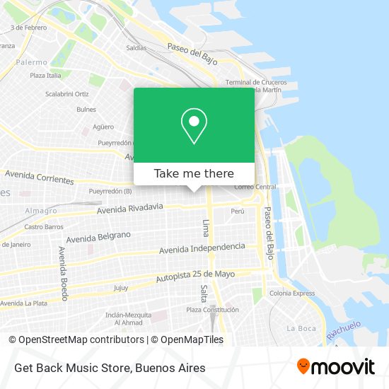 Mapa de Get Back Music Store