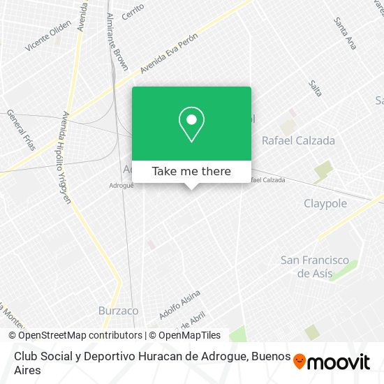 Club Social y Deportivo Huracan de Adrogue map