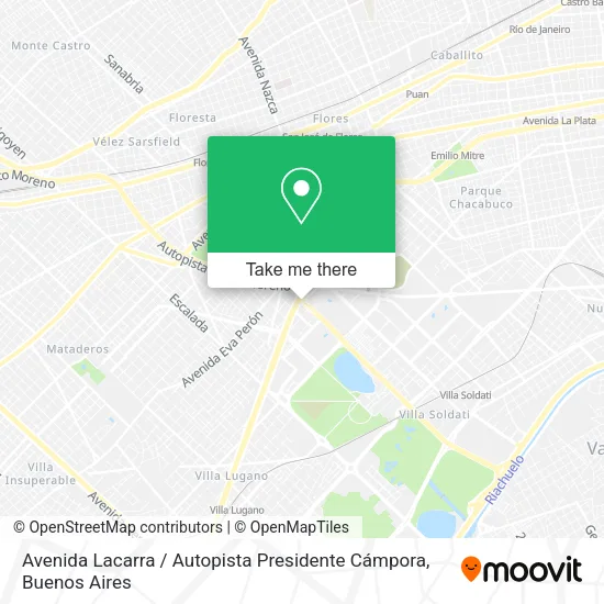 Mapa de Avenida Lacarra / Autopista Presidente Cámpora