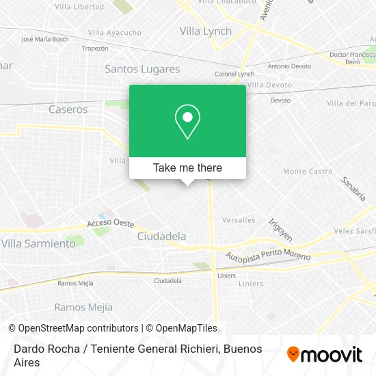 Mapa de Dardo Rocha / Teniente General Richieri