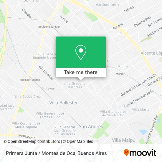 Primera Junta / Montes de Oca map