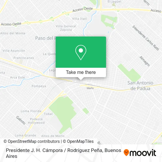 Mapa de Presidente J. H. Cámpora / Rodríguez Peña