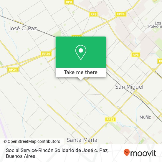 Mapa de Social Service-Rincón Solidario de José c. Paz