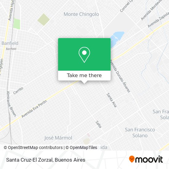 Santa Cruz-El Zorzal map