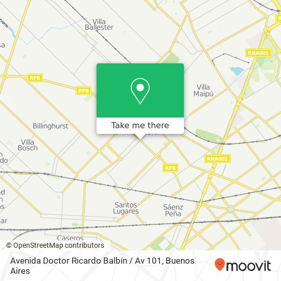 Avenida Doctor Ricardo Balbín / Av 101 map