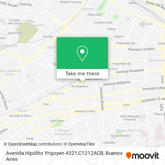 Mapa de Avenida Hipólito Yrigoyen 4321,C1212ACB