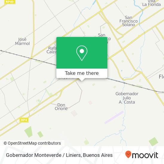 Mapa de Gobernador Monteverde / Liniers