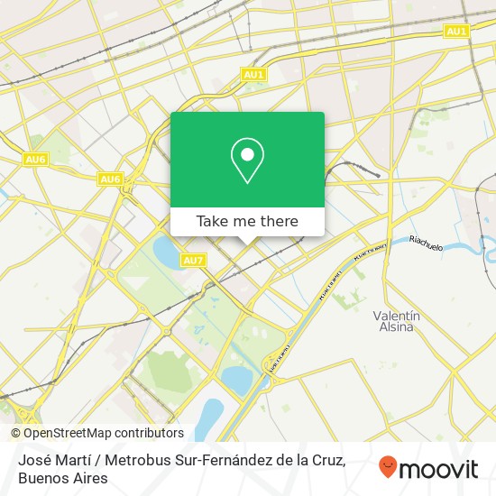 José Martí / Metrobus Sur-Fernández de la Cruz map