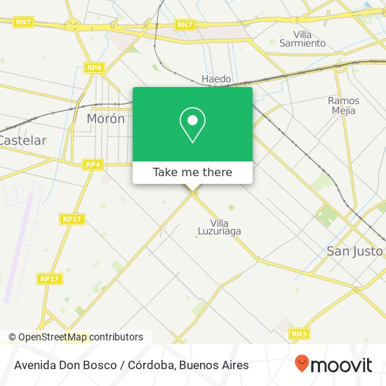 Mapa de Avenida Don Bosco / Córdoba