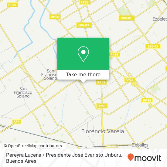 Pereyra Lucena / Presidente José Evaristo Uriburu map