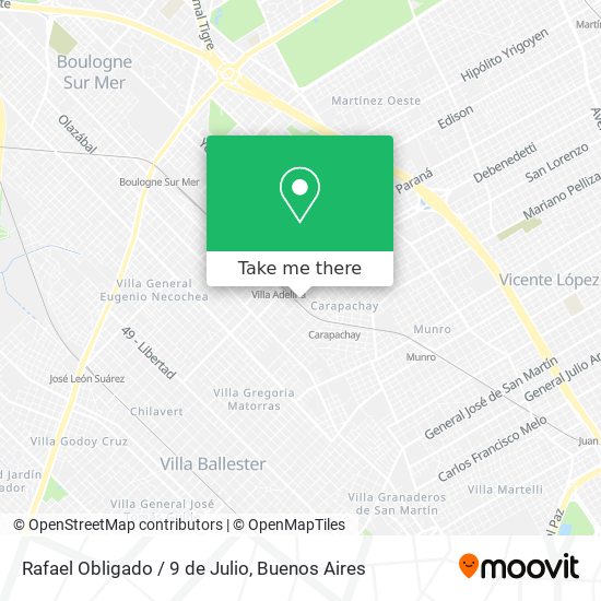 Mapa de Rafael Obligado / 9 de Julio