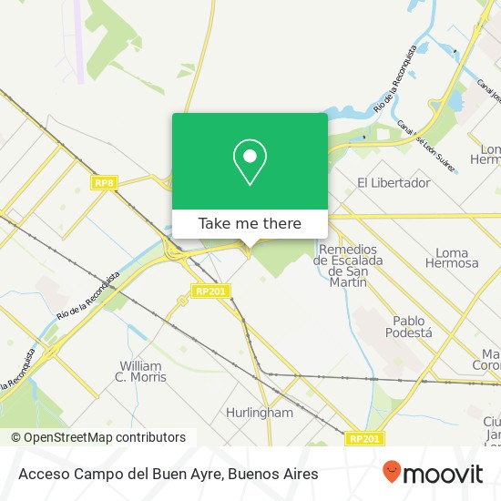 Acceso Campo del Buen Ayre map