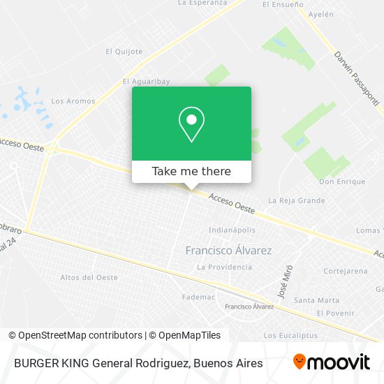 Mapa de BURGER KING General Rodriguez