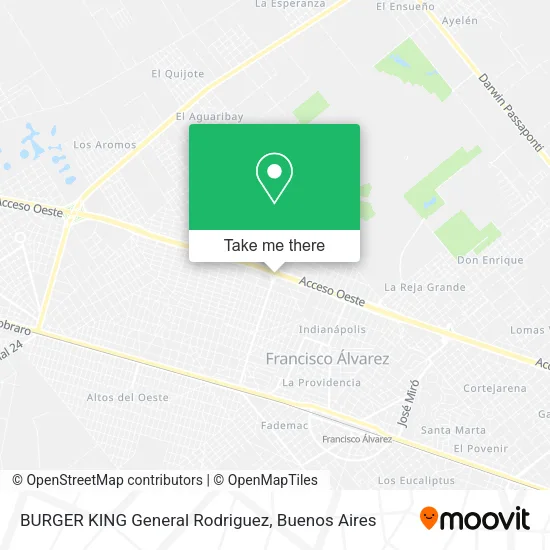 BURGER KING General Rodriguez map