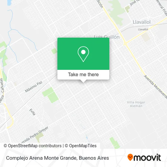 Mapa de Complejo Arena Monte Grande