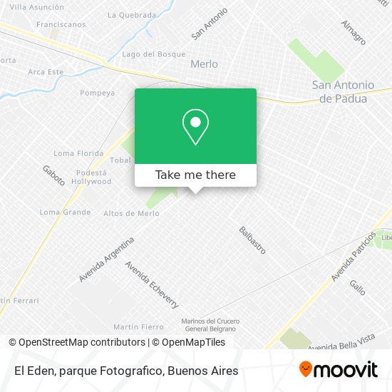 Mapa de El Eden, parque Fotografico