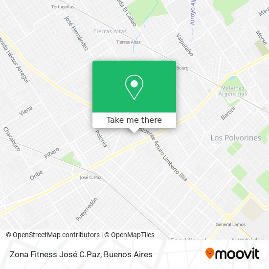 Zona Fitness José C.Paz map