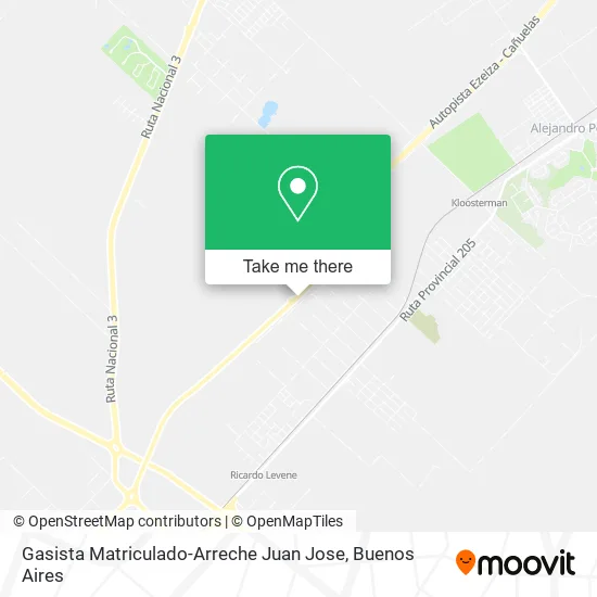 Mapa de Gasista Matriculado-Arreche Juan Jose