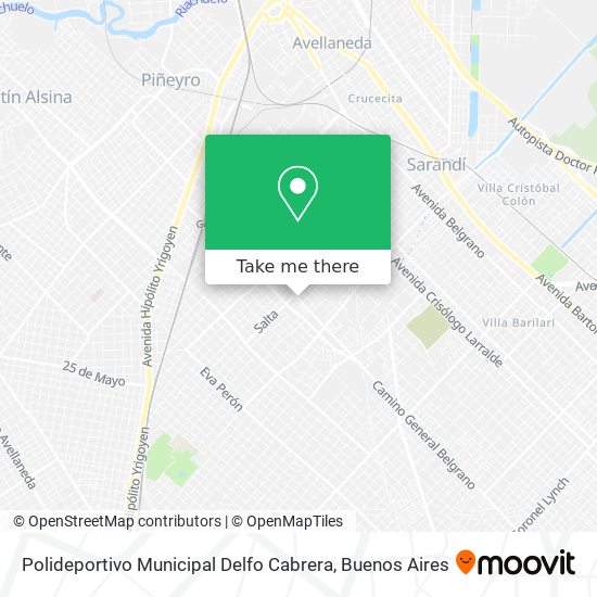 Mapa de Polideportivo Municipal Delfo Cabrera