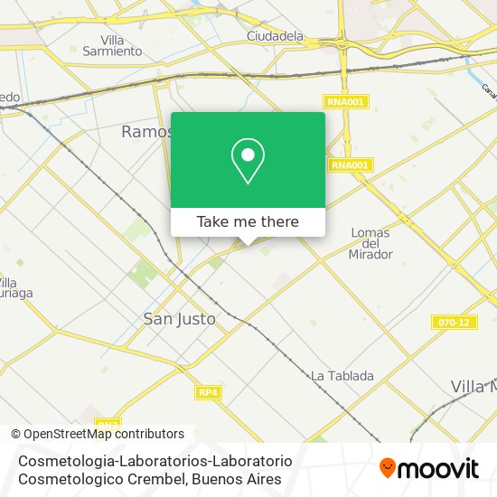 Cosmetologia-Laboratorios-Laboratorio Cosmetologico Crembel map