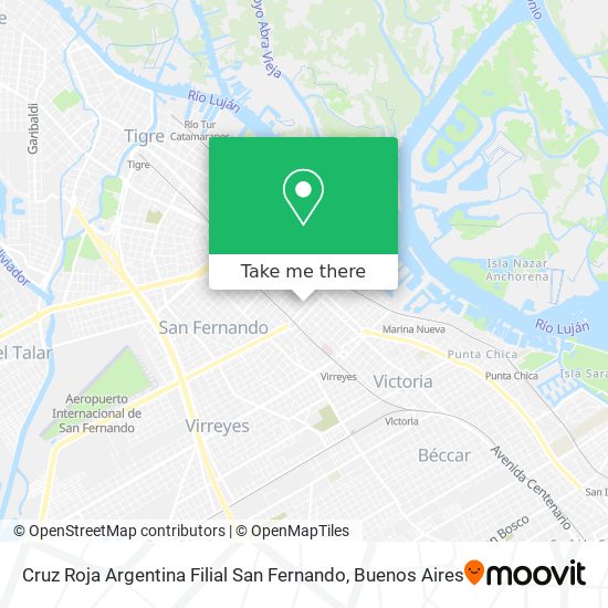 Cruz Roja Argentina Filial San Fernando map