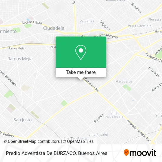 Mapa de Predio Adventista De BURZACO