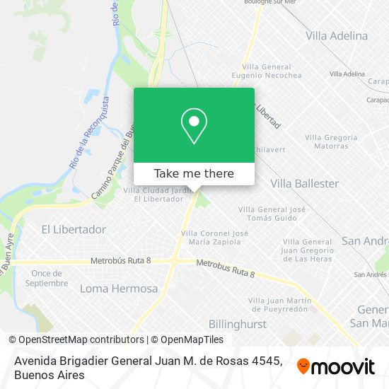 Avenida Brigadier General Juan M. de Rosas 4545 map