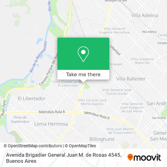 Mapa de Avenida Brigadier General Juan M. de Rosas 4545