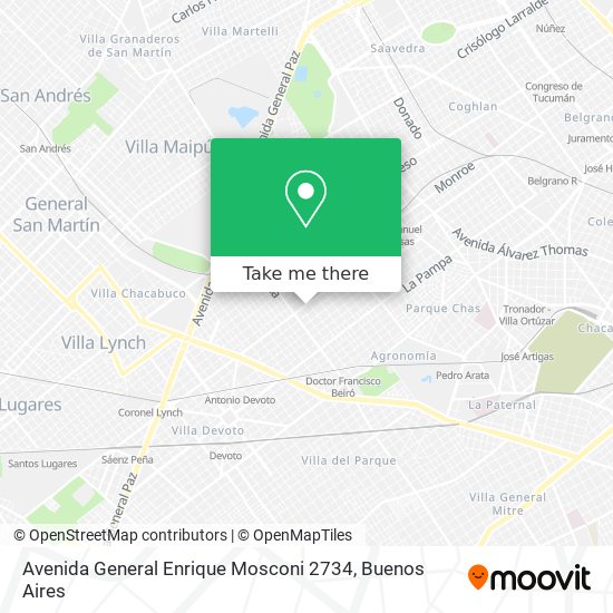 Mapa de Avenida General Enrique Mosconi 2734