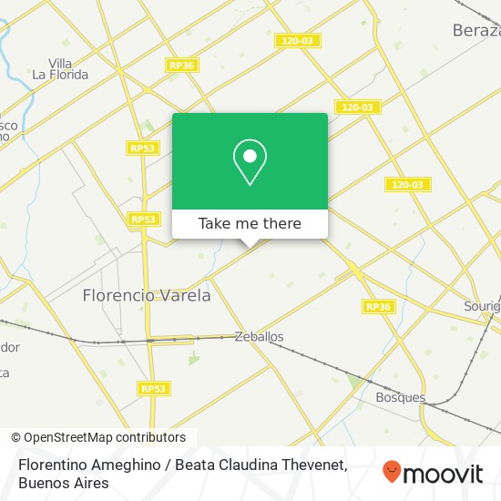 Florentino Ameghino / Beata Claudina Thevenet map