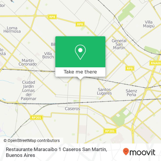 Mapa de Restaurante Maracaibo 1 Caseros San Martín