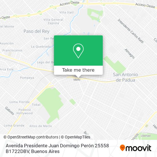 Avenida Presidente Juan Domingo Perón 25558 B1722DBV map