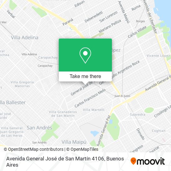 Mapa de Avenida General José de San Martín 4106