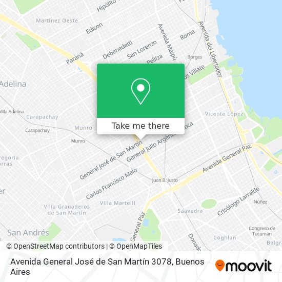 Avenida General José de San Martín 3078 map