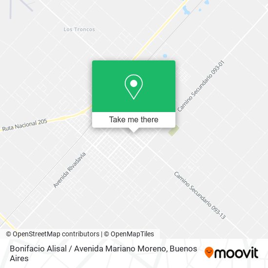Mapa de Bonifacio Alisal / Avenida Mariano Moreno