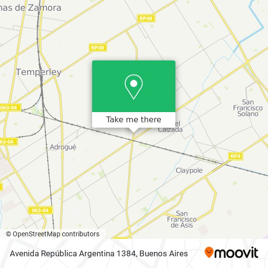 Mapa de Avenida República Argentina 1384
