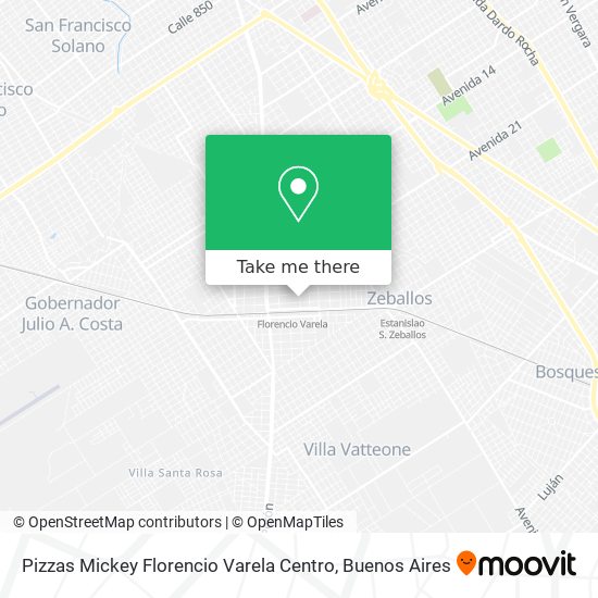 Mapa de Pizzas Mickey Florencio Varela Centro