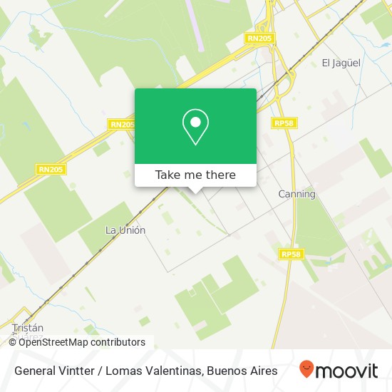 Mapa de General Vintter / Lomas Valentinas