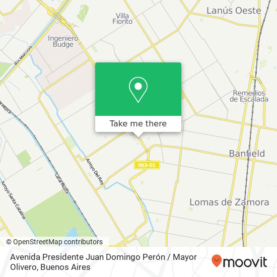 Avenida Presidente Juan Domingo Perón / Mayor Olivero map