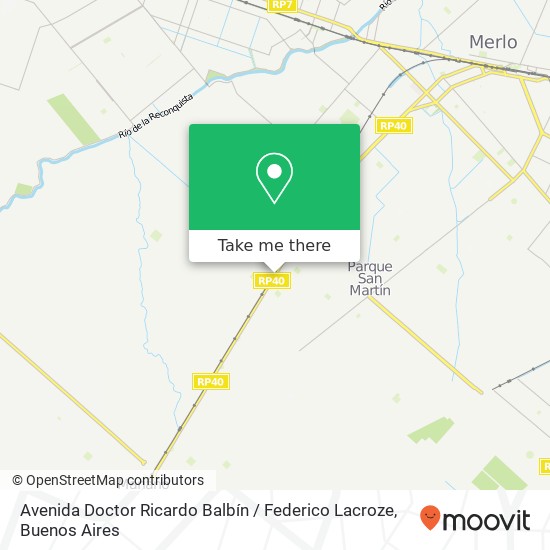 Avenida Doctor Ricardo Balbín / Federico Lacroze map